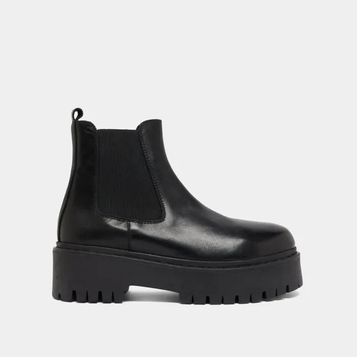 Women Platform Boots With Round Toes Black JONAK Ankle Boots Lowboots
