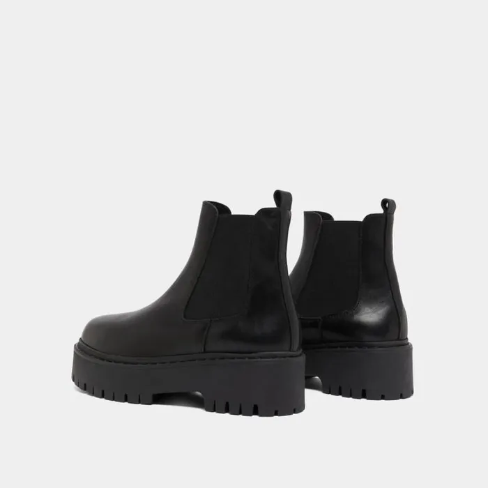 Women Platform Boots With Round Toes Black JONAK Ankle Boots Lowboots