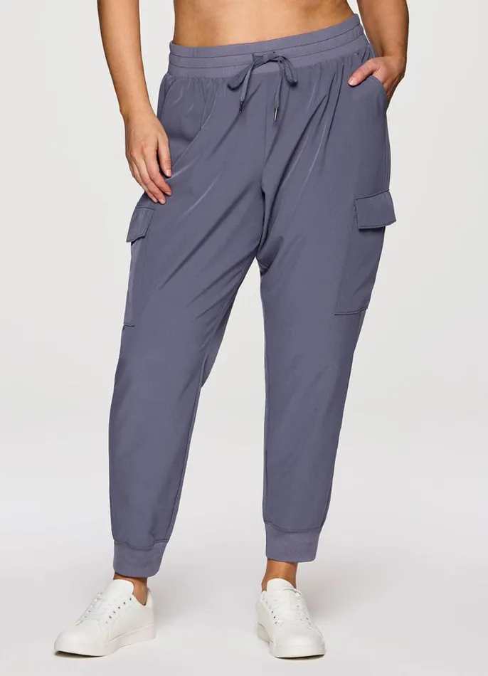 Women Plus Beyond The Studio Cargo Jogger Smoke Blue RBX Active Pants