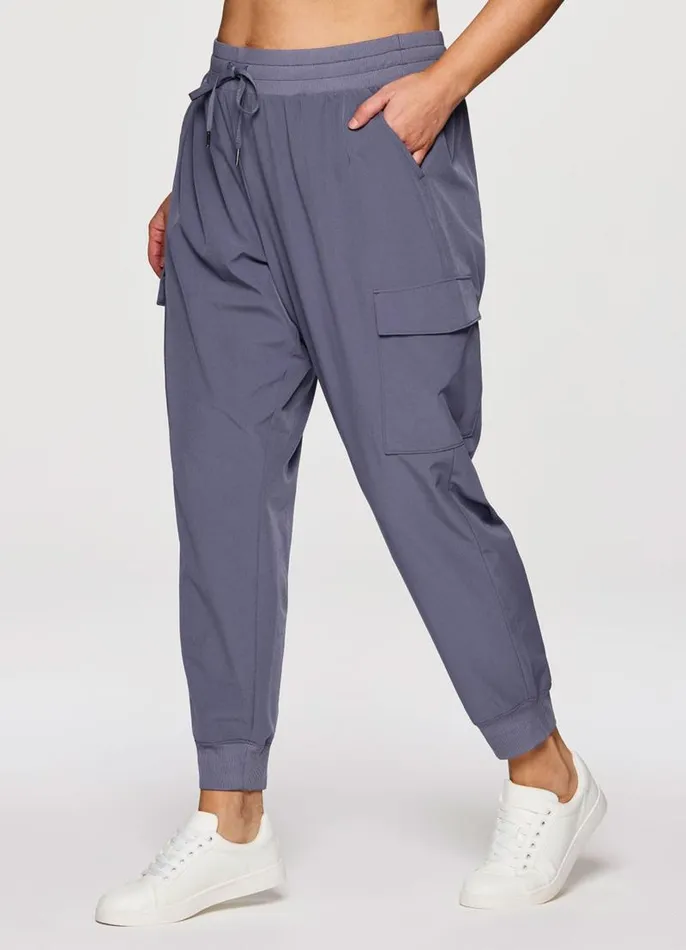 Women Plus Beyond The Studio Cargo Jogger Smoke Blue RBX Active Pants
