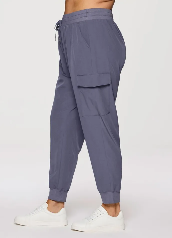 Women Plus Beyond The Studio Cargo Jogger Smoke Blue RBX Active Pants