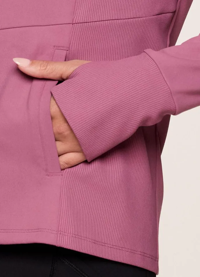 Women Power Play Studio Jacket Dusty Rose RBX Active Long Sleeve