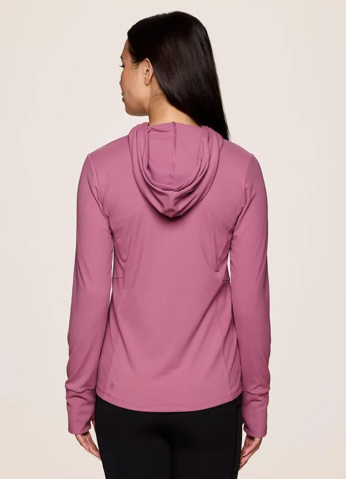 Women Power Play Studio Jacket Dusty Rose RBX Active Long Sleeve