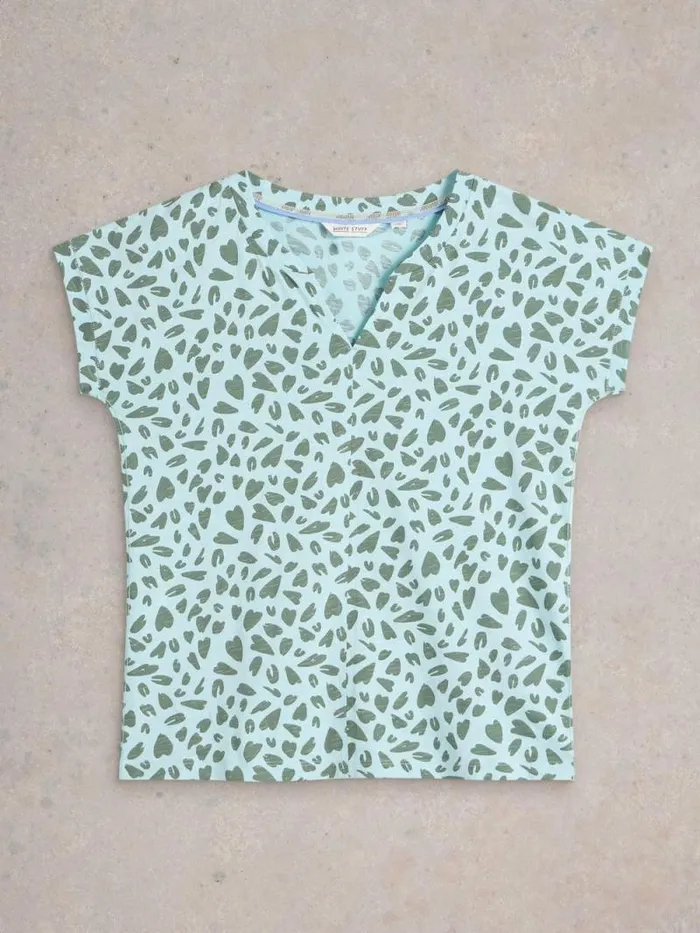 Women PRINTED NELLY NOTCH TEE Blue Print White Stuff Tops and Tees Women PRINTED NELLY NOTCH TEE Blue Print White Stuff Tops and Tees