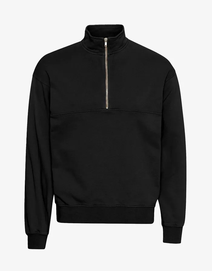 Women Quarter Zips Colorfulstandard Organic Quarter Zip 8211 Deep Black