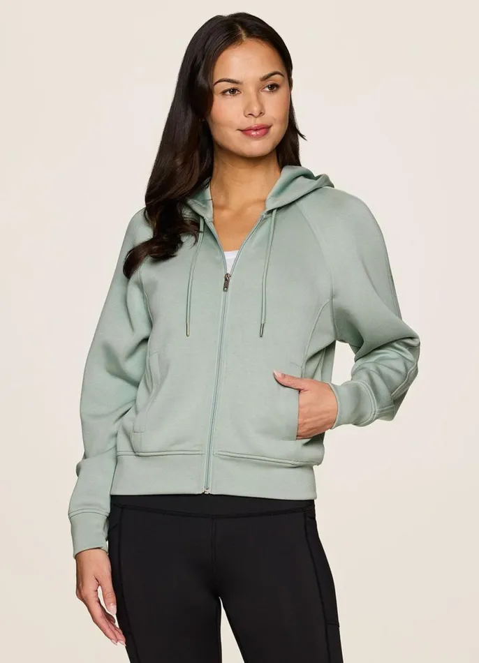 Women Recharge Scuba Hoodie Jacket Sea Glass RBX Active Jackets