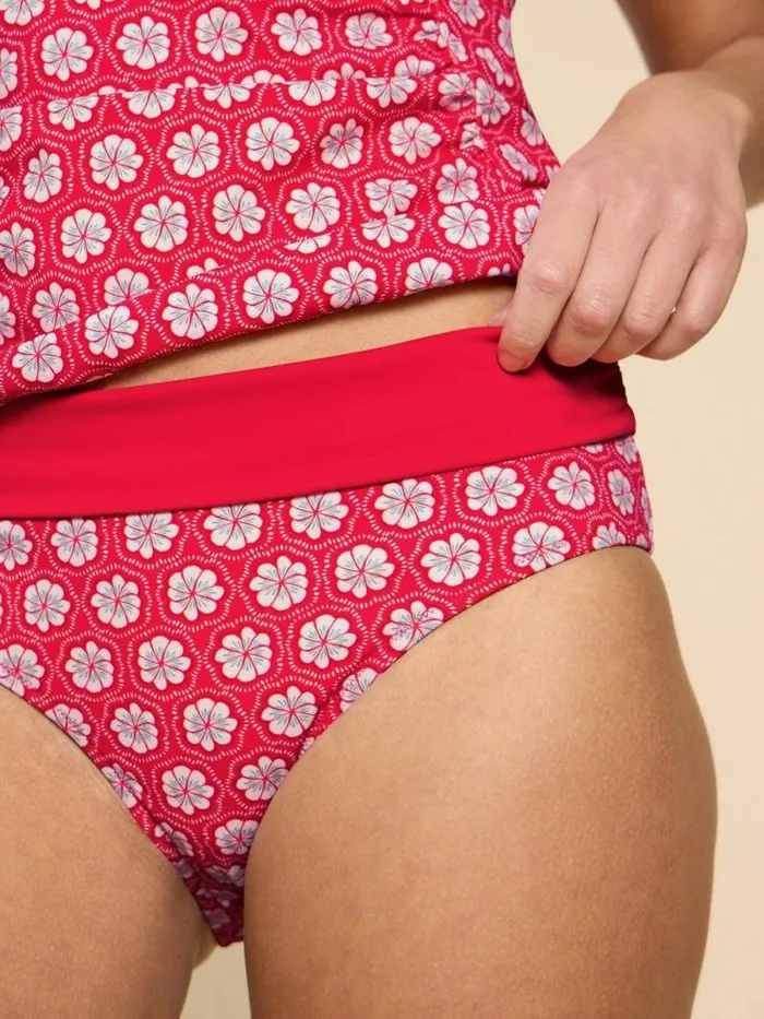 Women Reversible Fold Down Bottom Red Multi White Stuff Swimwear Women Reversible Fold Down Bottom Red Multi White Stuff Swimwear