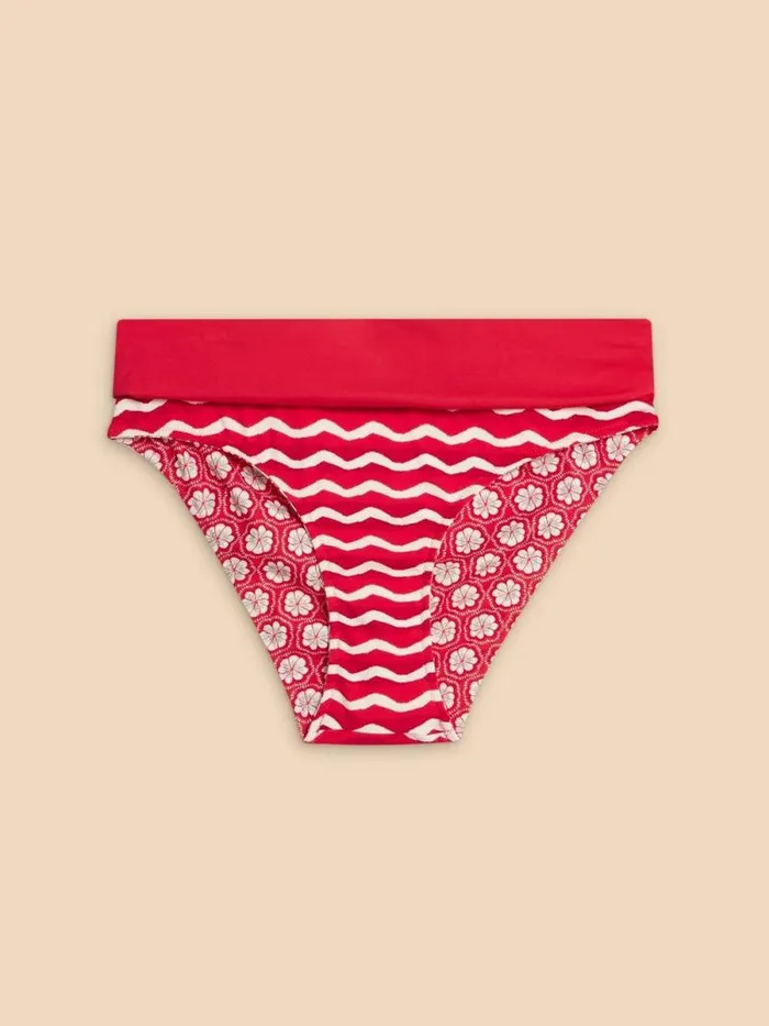 Women Reversible Fold Down Bottom Red Multi White Stuff Swimwear Women Reversible Fold Down Bottom Red Multi White Stuff Swimwear