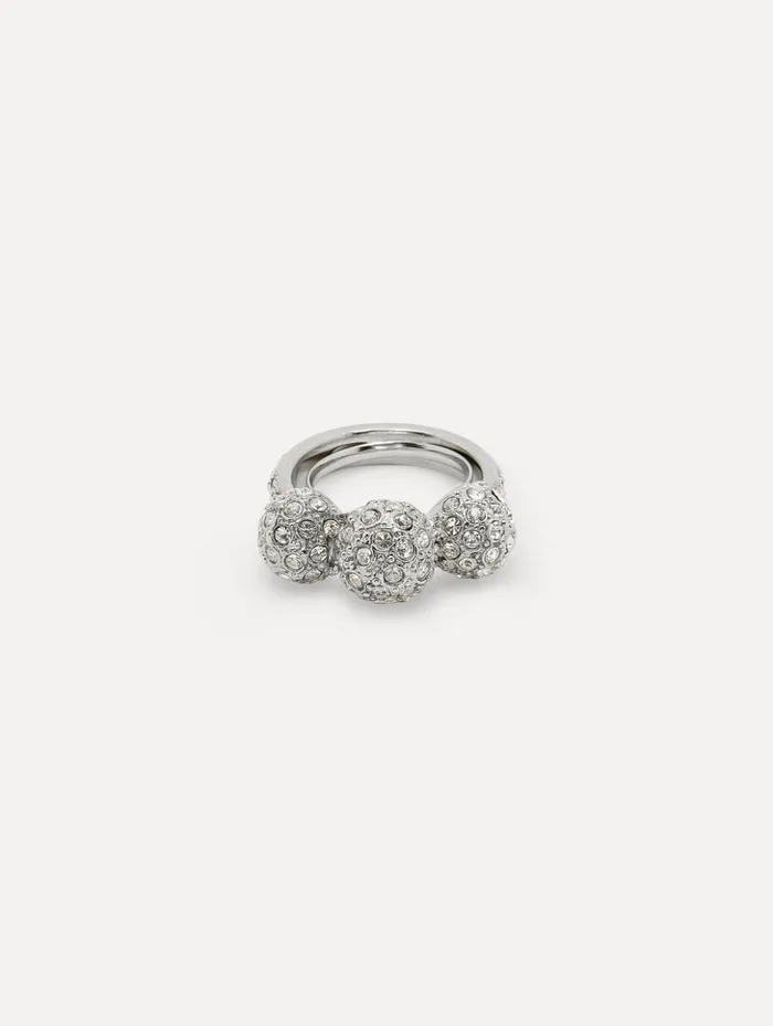 Women Rings Oscar De La Renta Triple Sphere Crystal Ring Crystal