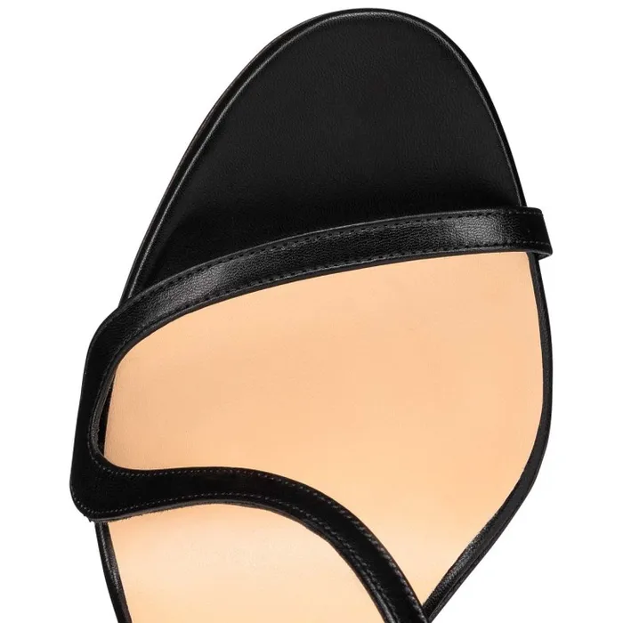 Women Rosalie 100 Mm Sandals 8211 Leather And PVC 8211 Black Christian Louboutin Sandals and Slides