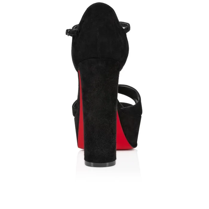Women Sandaloo 130 Mm Sandals 8211 Veau Velours 8211 Black Christian Louboutin Platforms
