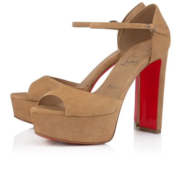 Women Sandaloo 130 Mm Sandals 8211 Veau Velours 8211 Lionne Christian Louboutin Platforms