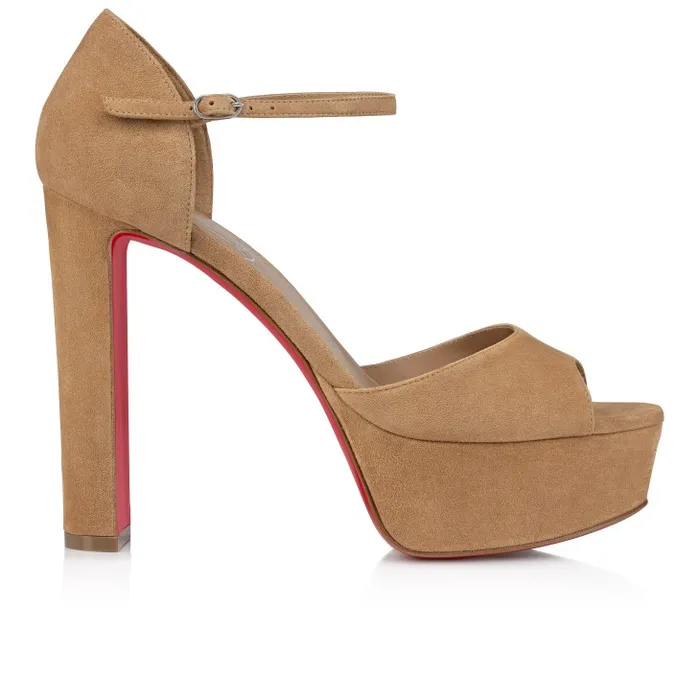 Women Sandaloo 130 Mm Sandals 8211 Veau Velours 8211 Lionne Christian Louboutin Platforms