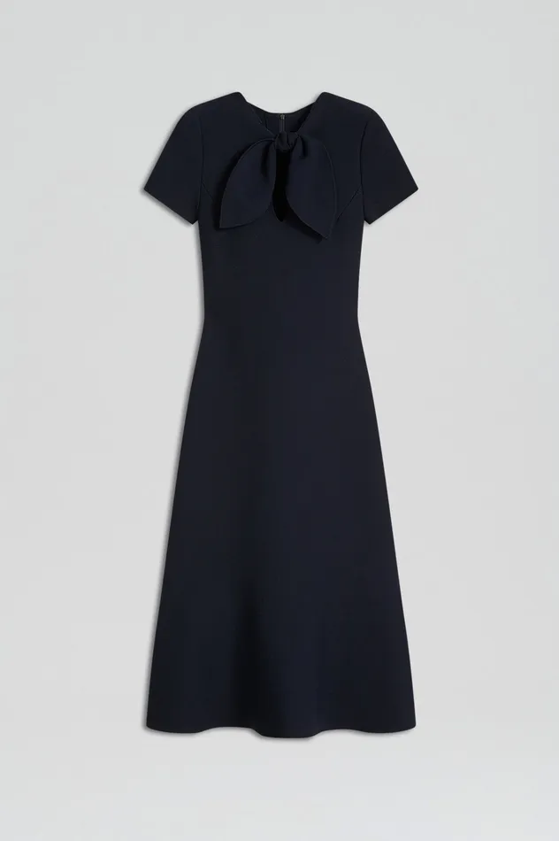 Women Scanlan Theodore CREPE KNIT CRAVAT DRESS NAVY Dresses Women Scanlan Theodore CREPE KNIT CRAVAT DRESS NAVY Dresses