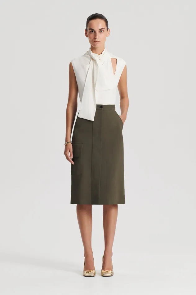 Women Scanlan Theodore SILK CRAVAT TANK CREME Tops