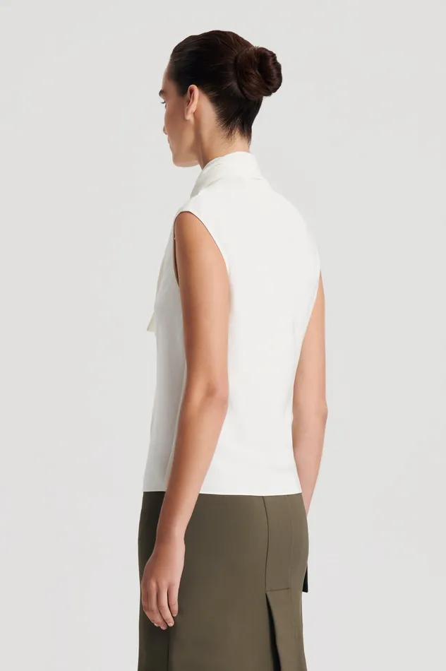 Women Scanlan Theodore SILK CRAVAT TANK CREME Tops