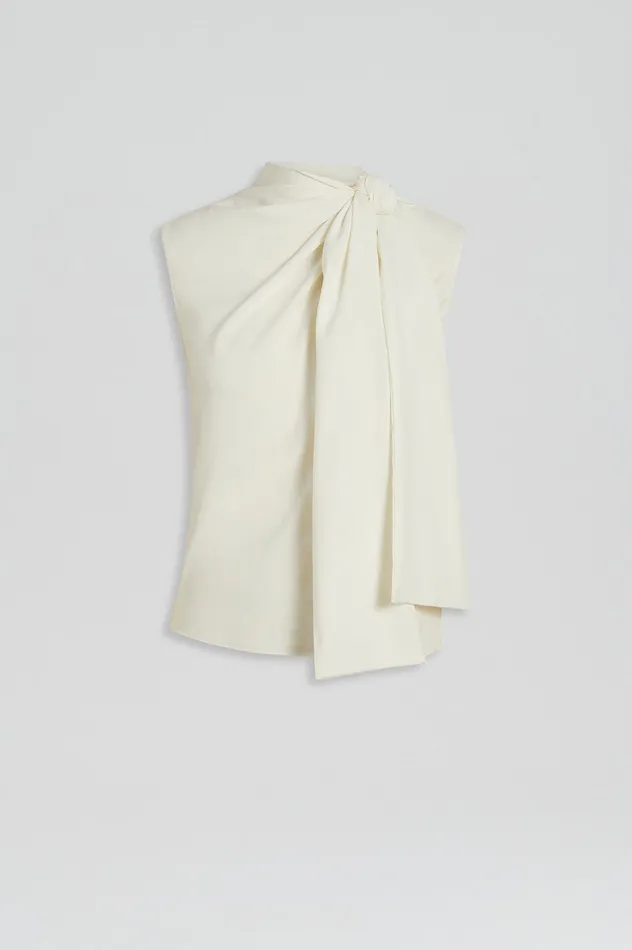Women Scanlan Theodore SILK CRAVAT TANK CREME Tops