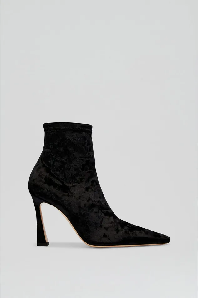 Women Scanlan Theodore STRETCH VELVET ANKLE BOOT 95 BLACK Shoes