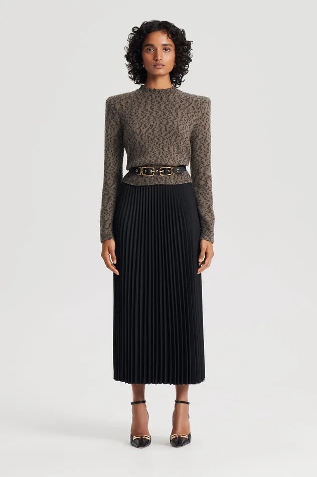 Women Scanlan Theodore TWILL PLEAT SKIRT BLACK Skirts