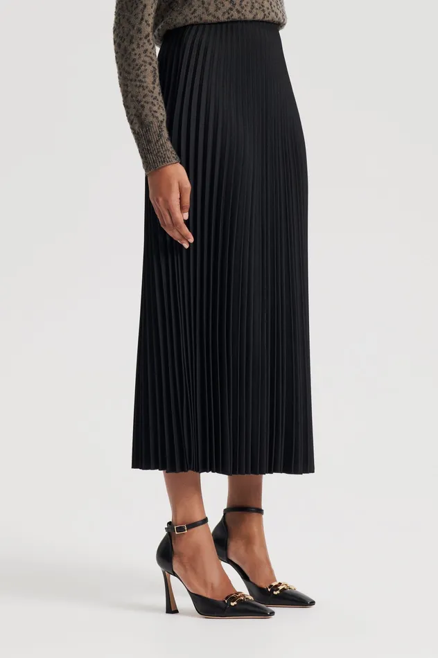Women Scanlan Theodore TWILL PLEAT SKIRT BLACK Skirts Women Scanlan Theodore TWILL PLEAT SKIRT BLACK Skirts