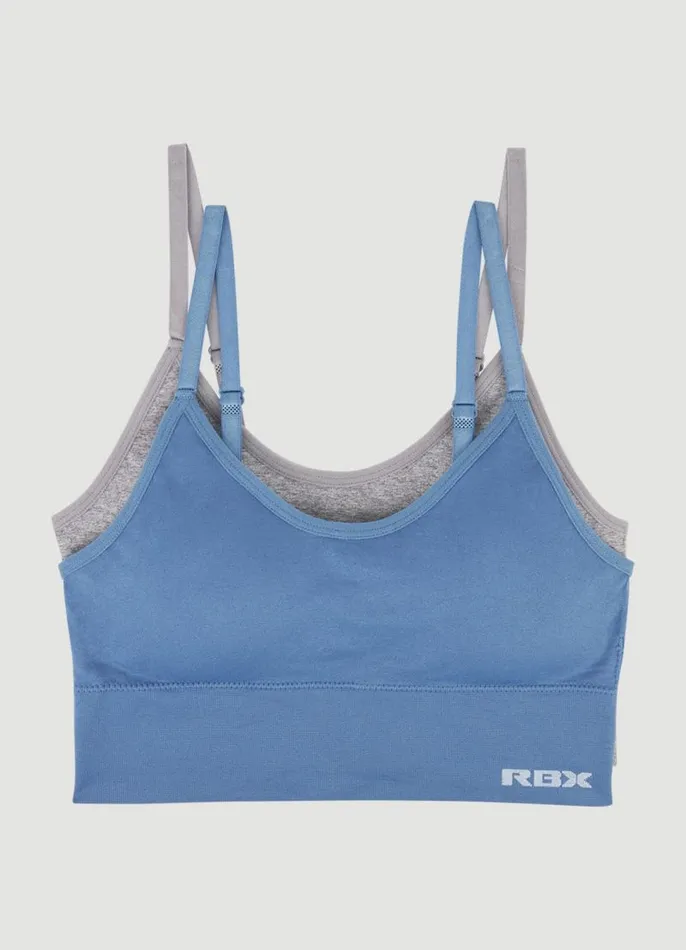 Women Seamless Longline Bralette 2Pack Bluegrey RBX Active Intimates