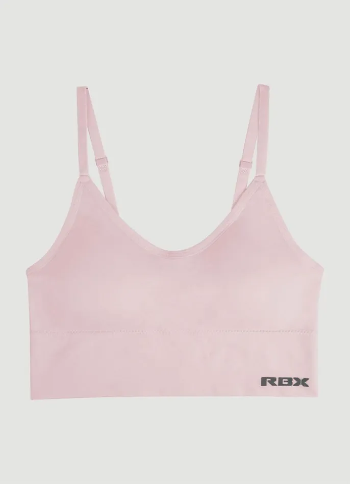 Women Seamless Longline Bralette 2Pack Pinkblack RBX Active Intimates
