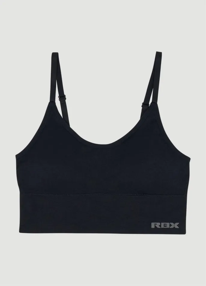 Women Seamless Longline Bralette 2Pack Pinkblack RBX Active Intimates