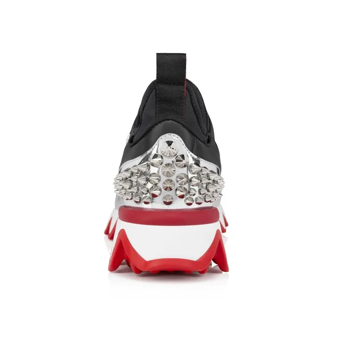 Women Sharkyloub Sp Spikes Running Sneakers 8211 Calf Leather And Neoprene 8211 Black Christian Louboutin Sneakers