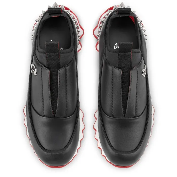 Women Sharkyloub Sp Spikes Running Sneakers 8211 Calf Leather And Neoprene 8211 Black Christian Louboutin Sneakers