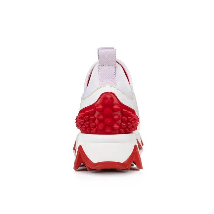 Women Sharkyloub Sp Spikes Running Sneakers 8211 Calf Leather And Neoprene 8211 White Christian Louboutin Sneakers