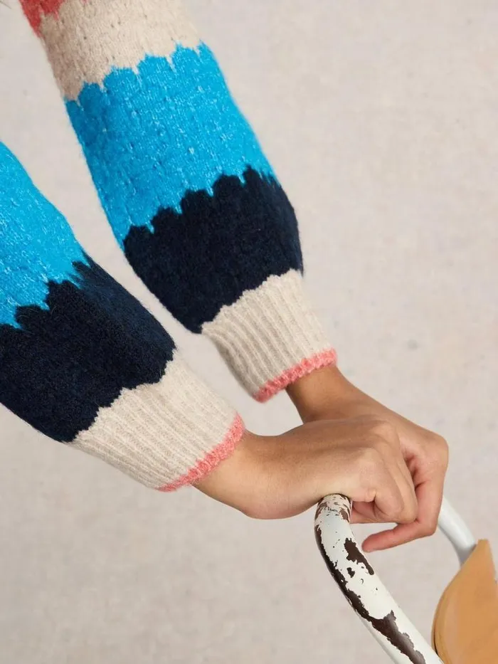 Women SHELLY COLOUR BLOCK JUMPER Natural Multi White Stuff Knitwear Women SHELLY COLOUR BLOCK JUMPER Natural Multi White Stuff Knitwear