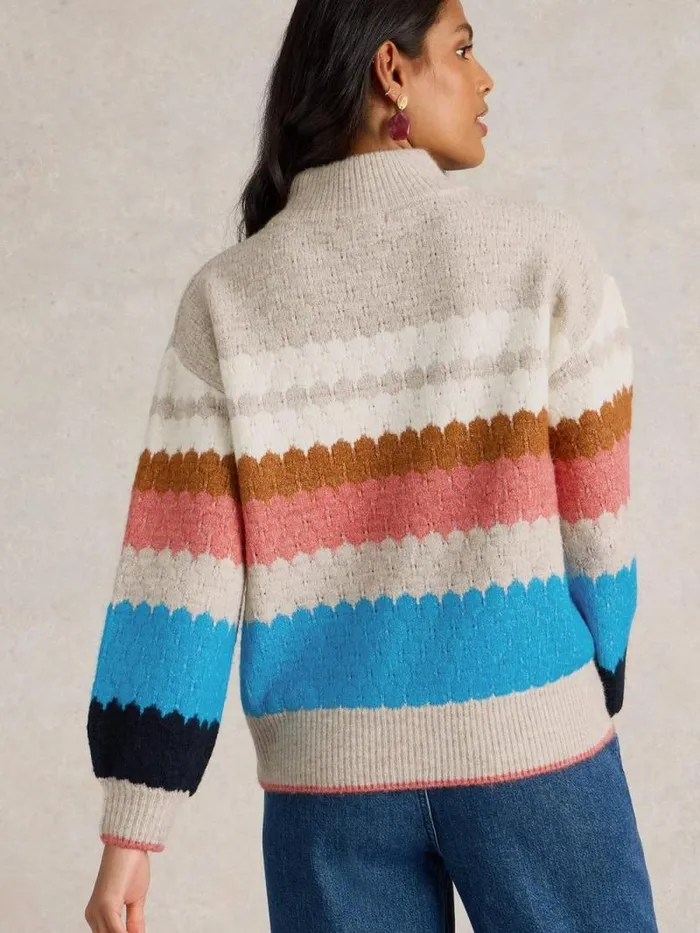 Women SHELLY COLOUR BLOCK JUMPER Natural Multi White Stuff Knitwear Women SHELLY COLOUR BLOCK JUMPER Natural Multi White Stuff Knitwear