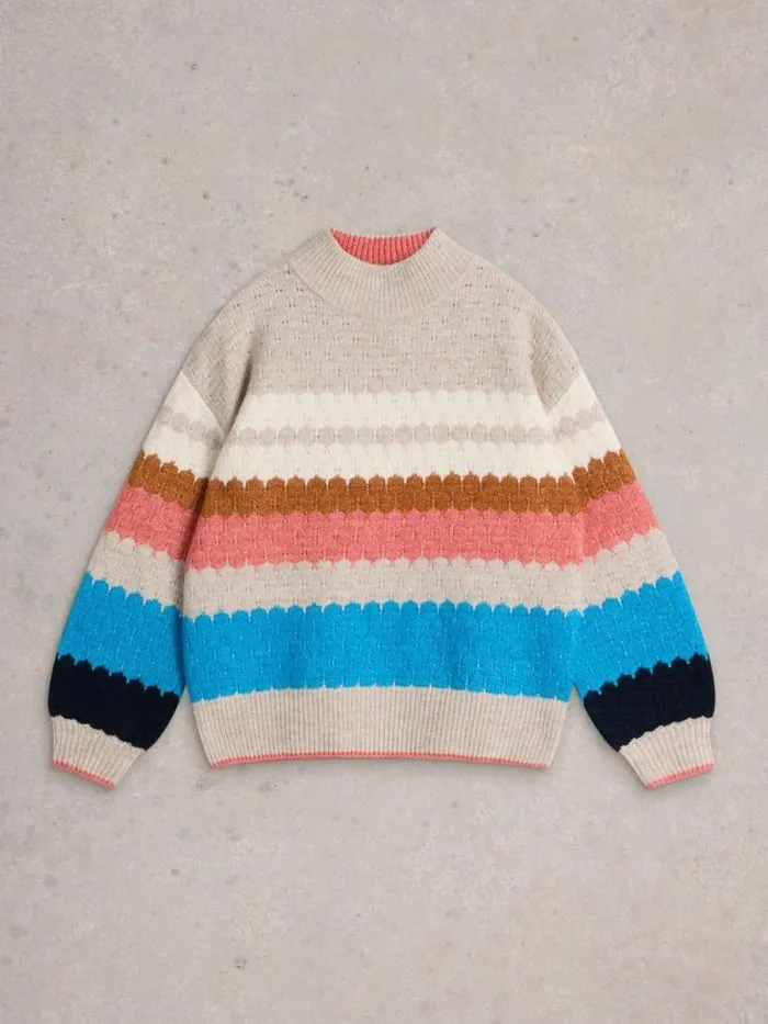 Women SHELLY COLOUR BLOCK JUMPER Natural Multi White Stuff Knitwear Women SHELLY COLOUR BLOCK JUMPER Natural Multi White Stuff Knitwear
