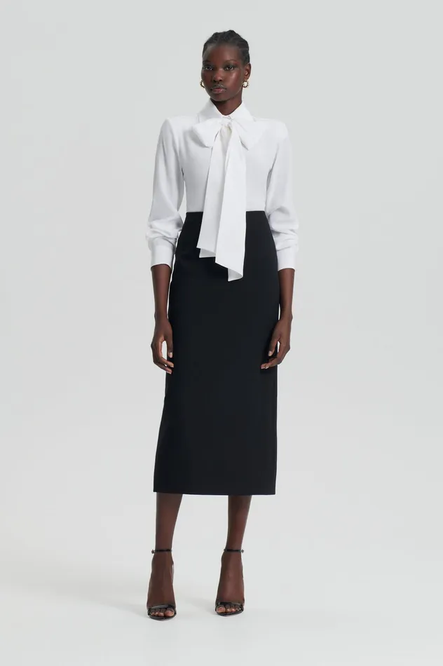 Women Shirts Scanlan Theodore SILK SHOULDER PAD SHIRT WHITE