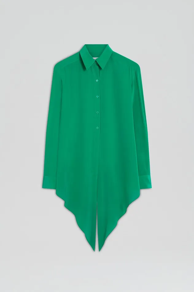 Women Shirts Scanlan Theodore SILK TIE FRONT SHIRT EMERALD Women Shirts Scanlan Theodore SILK TIE FRONT SHIRT EMERALD