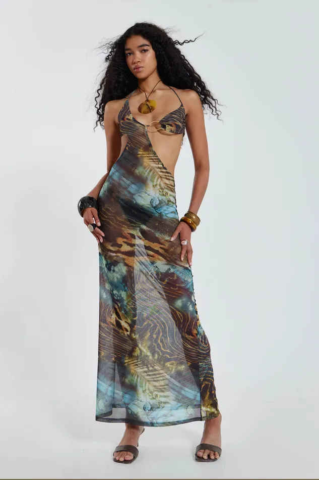 Women Shop Oceana Mesh Maxi Dress Dresses Jaded London
