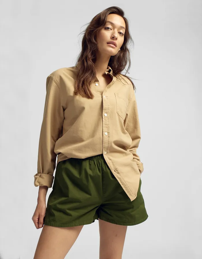 Women Shorts Colorfulstandard Women Organic Twill Shorts 8211 Ivory White
