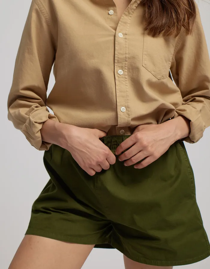 Women Shorts Colorfulstandard Women Organic Twill Shorts 8211 Ivory White