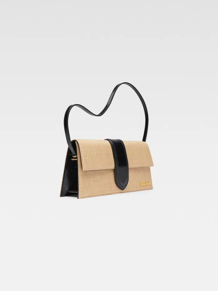 Women Shoulder Bags JACQUEMUS The Long Bambino Ivoryblack Women Shoulder Bags JACQUEMUS The Long Bambino Ivoryblack