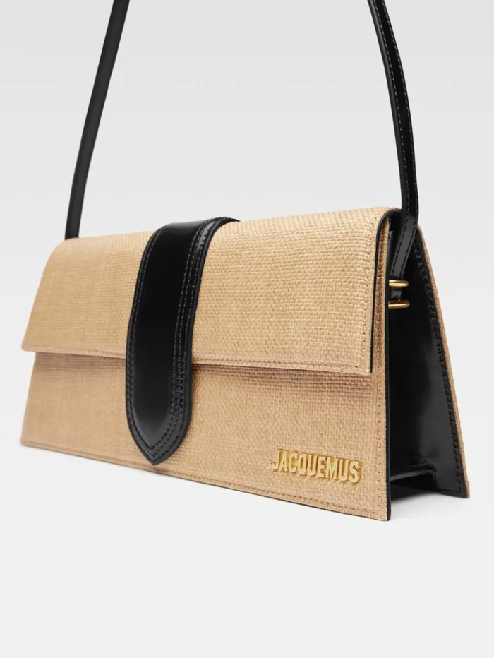 Women Shoulder Bags JACQUEMUS The Long Bambino Ivoryblack Women Shoulder Bags JACQUEMUS The Long Bambino Ivoryblack