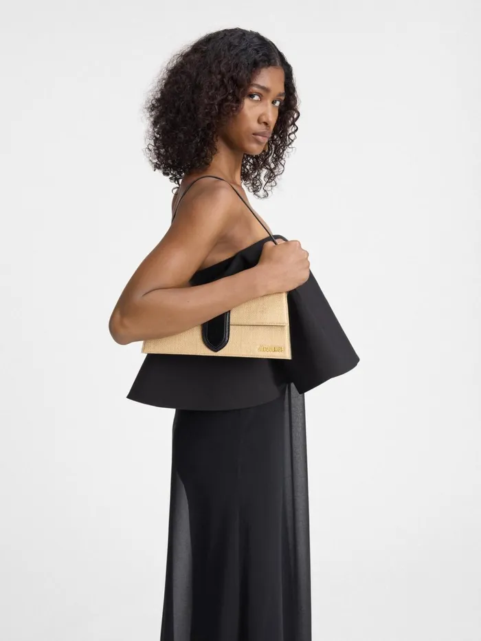 Women Shoulder Bags JACQUEMUS The Long Bambino Ivoryblack Women Shoulder Bags JACQUEMUS The Long Bambino Ivoryblack