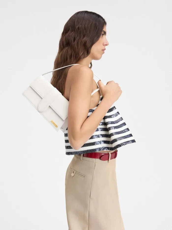 Women Shoulder Bags JACQUEMUS The Long Bambino White Women Shoulder Bags JACQUEMUS The Long Bambino White