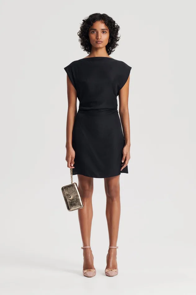 Women SILK JACQUARD MINI BLACK Dresses Scanlan Theodore