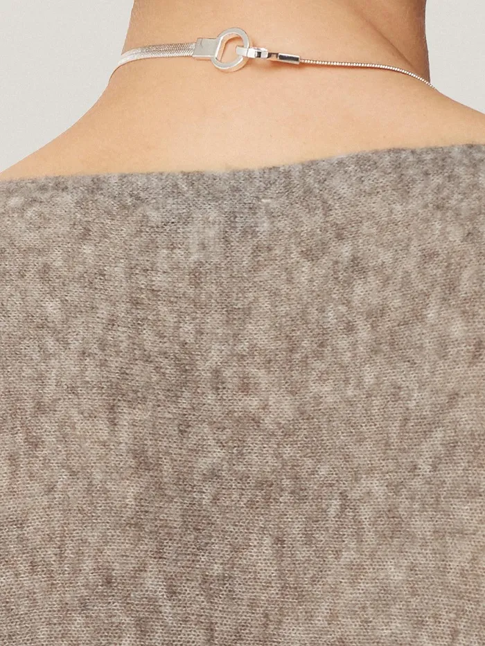 Women Soft Gauzy Knit Poncho Jumper Taupe Jigsaw Knitwear and Cashmere