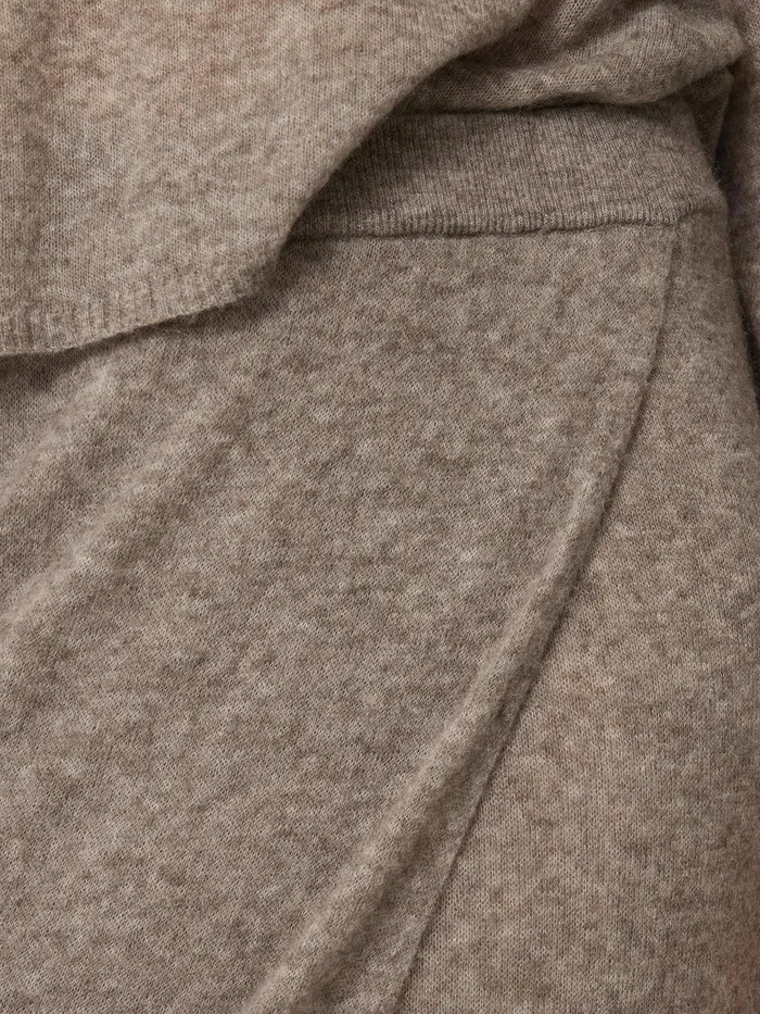 Women Soft Gauzy Knit Skirt Taupe Jigsaw Knitwear and Cashmere