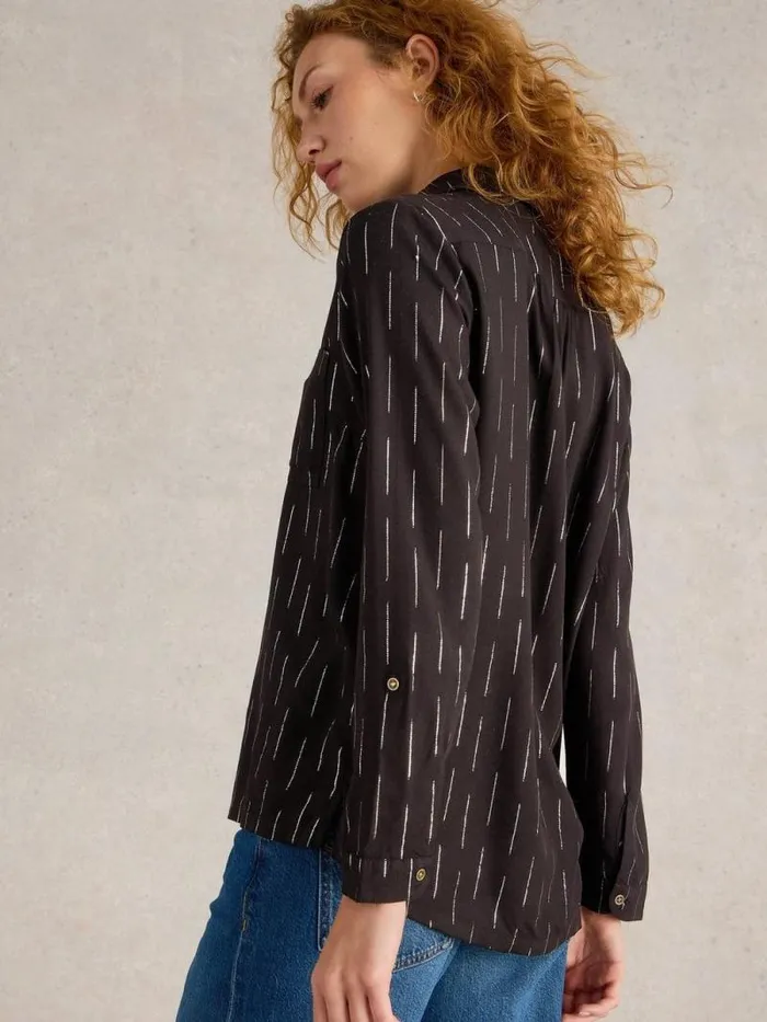 Women Sophie Metallic Shirt Black Multi White Stuff Shirts and Blouses