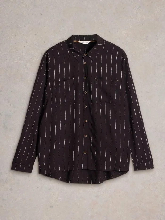 Women Sophie Metallic Shirt Black Multi White Stuff Shirts and Blouses