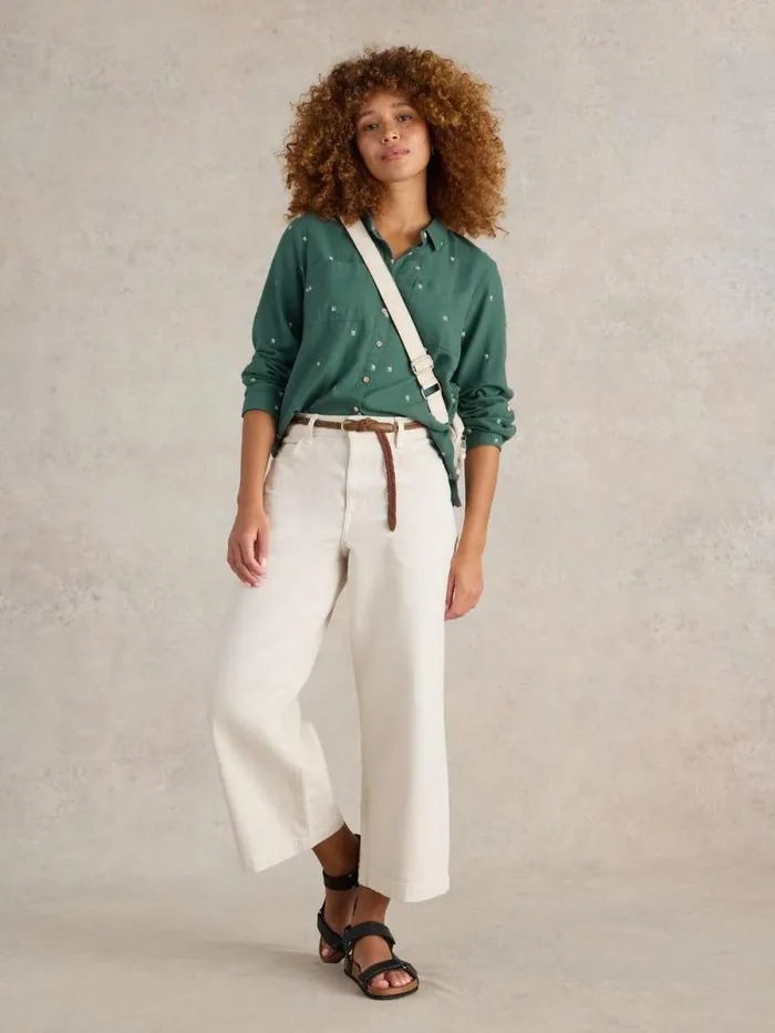 Women Sophie Organic Shirt Green Multi White Stuff Shirts and Blouses
