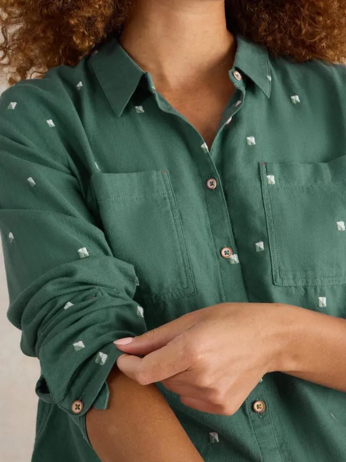 Women Sophie Organic Shirt Green Multi White Stuff Shirts and Blouses