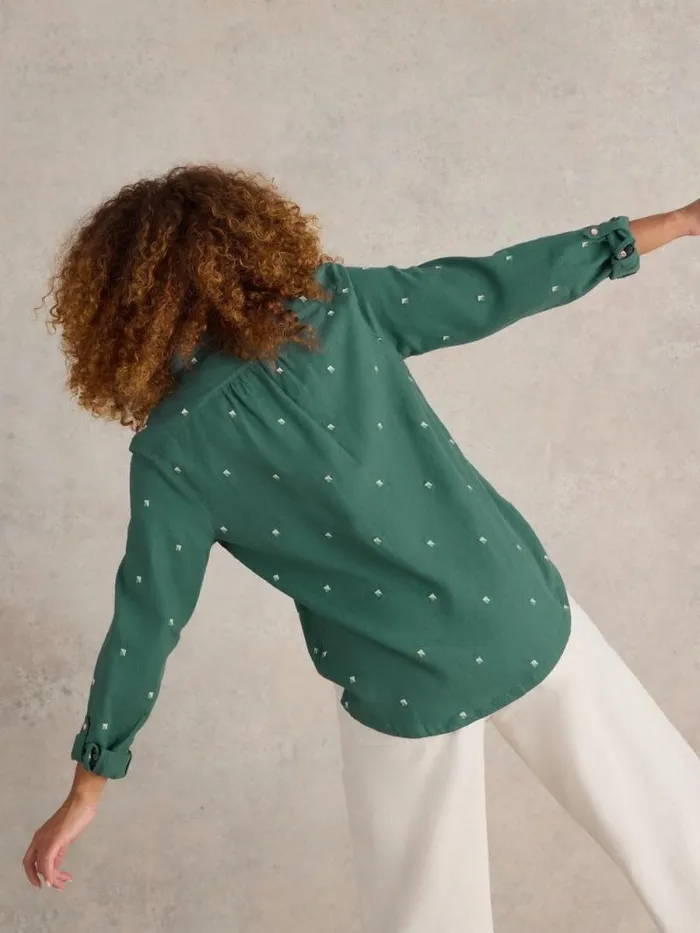 Women Sophie Organic Shirt Green Multi White Stuff Shirts and Blouses